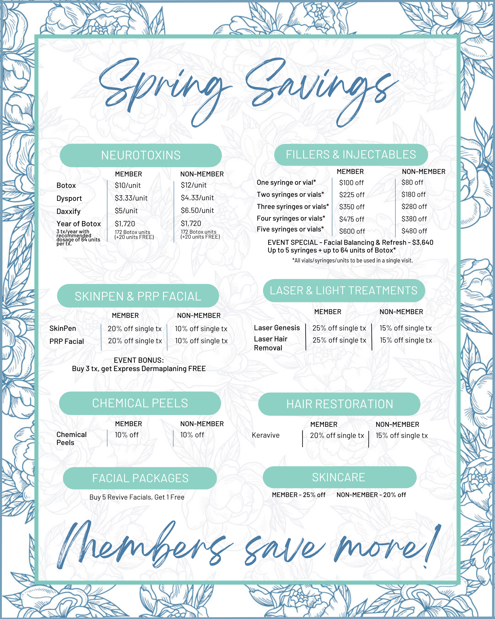 Spring Savings Event Details